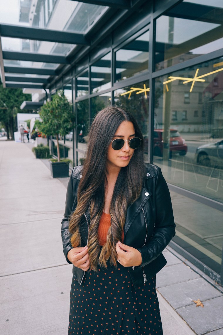 ever new canada, ever new fall, alicia fashionista, vancouver style, mid size fashion blogger, isla biker jacket